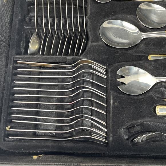 Solingen Silverware Germany 18/10 66 Piece Dinnerware Plus Case Incomplete - Picture 10 of 16